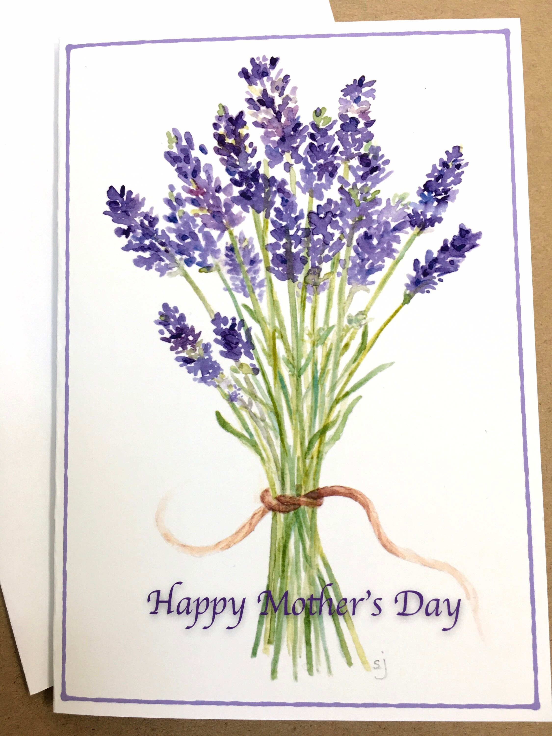 Mothers Day Card Lavender Bouquet Etsy