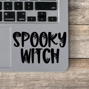 Spooky Witch Laptop Decal / Spooky Laptop Sticker / Window Sticker / Vinyl Decal / Halloween Witch Decal / Witchy Vibes / Spooky Decal