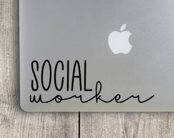 Laptop sticker maatschappelijk werker / laptop sticker maatschappelijk werker / computer sticker / leuke sociaal werker sticker / counselor / sociale diensten