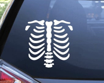 Skelett Auto Aufkleber / Skelett Fenster Aufkleber / Vinyl Auto Aufkleber / Auto Aufkleber / Halloween Aufkleber / Halloween Aufkleber / Brustkorb