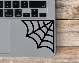 Spider Web Laptop Vinyl Decal / Halloween Laptop Decal / Spider Web Sticker / Spider Decal / Halloween Lover / Corner Spider Web Decal
