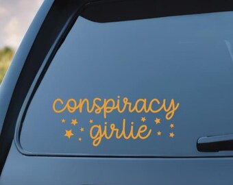 Conspiracy Girlie Car Decal – Funny Sticker for Theorists