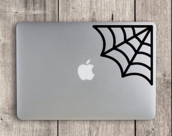 Spider Web Laptop Vinyl Decal / Halloween Laptop Decal / Spider Web Sticker / Spider Decal / Halloween Lover / Corner Spider Web Decal
