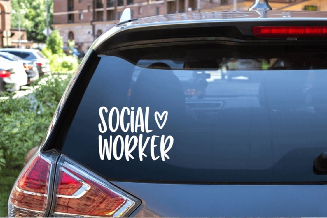Social Worker Vinyl Car Decal / Social Worker Sticker / Counselor Sticker / Social Worker Life / Social Worker Gift / Guidance Counselor - Image 1
