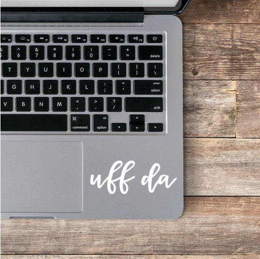 Uff Da White Vinyl Laptop Decal / Uff Da Sticker - Thumbnail 2