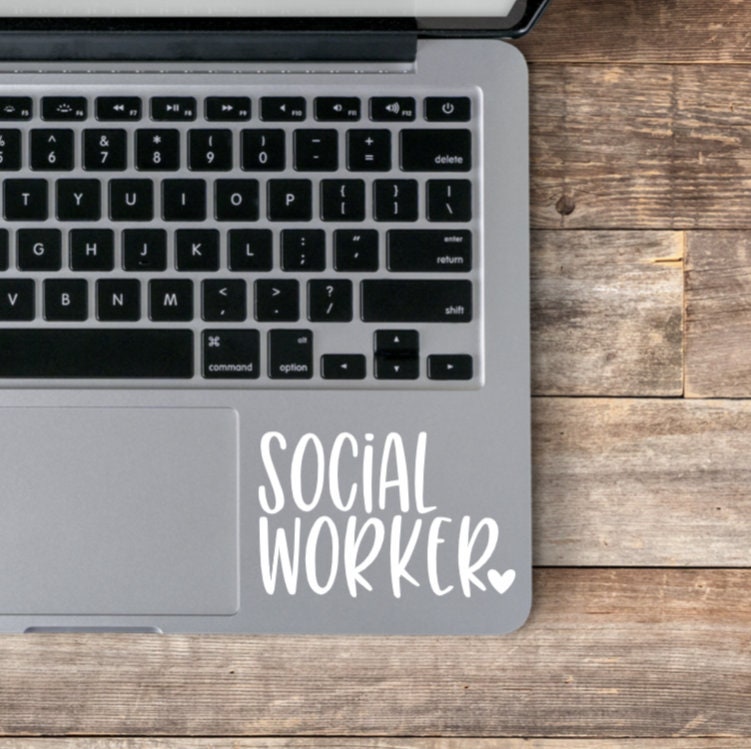 Social Worker Laptop Decal / Social Worker Vinyl Laptop Decal / Future Social Worker / Social Worker Gift / Counselor Decal - Thumbnail 2