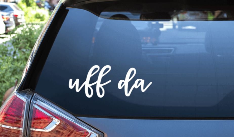 Uffda Car Decal / Uffda Car Sticker / Window Sticker / Uff Da Sticker / Vinyl Car Decal / Uffda Saying / Uffda Phrase / Midwest Uffda - Thumbnail 2