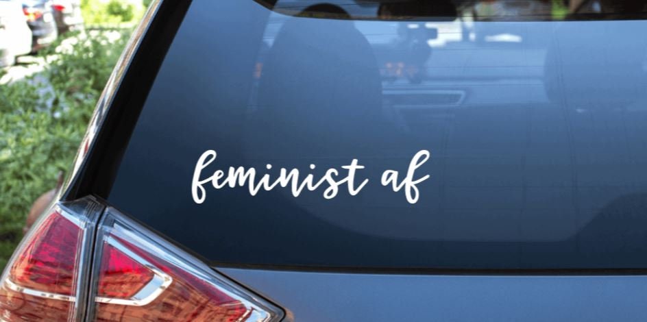 Feminist Car Decal / Feminist Sticker / Vinyl Car Decal / Window Sticker / Feminist AF Decal / Feminist AF Sticker / Feminist Pride - Thumbnail 2