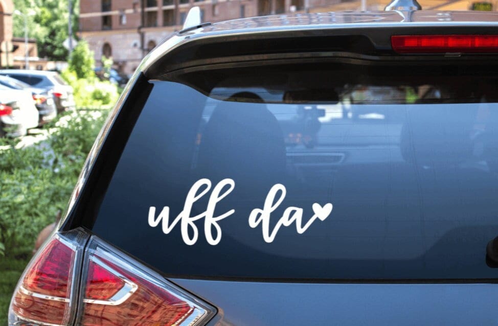 Uffda Car Decal / Uffda Car Sticker / Car Vinyl Decal / Window Sticker / Midwest Phrases / Midwest Saying Sticker / Ope Car Decal