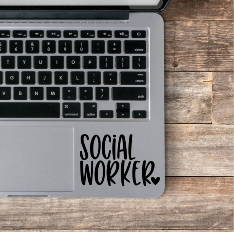 Social Worker Laptop Decal / Social Worker Vinyl Laptop Decal / Future Social Worker / Social Worker Gift / Counselor Decal