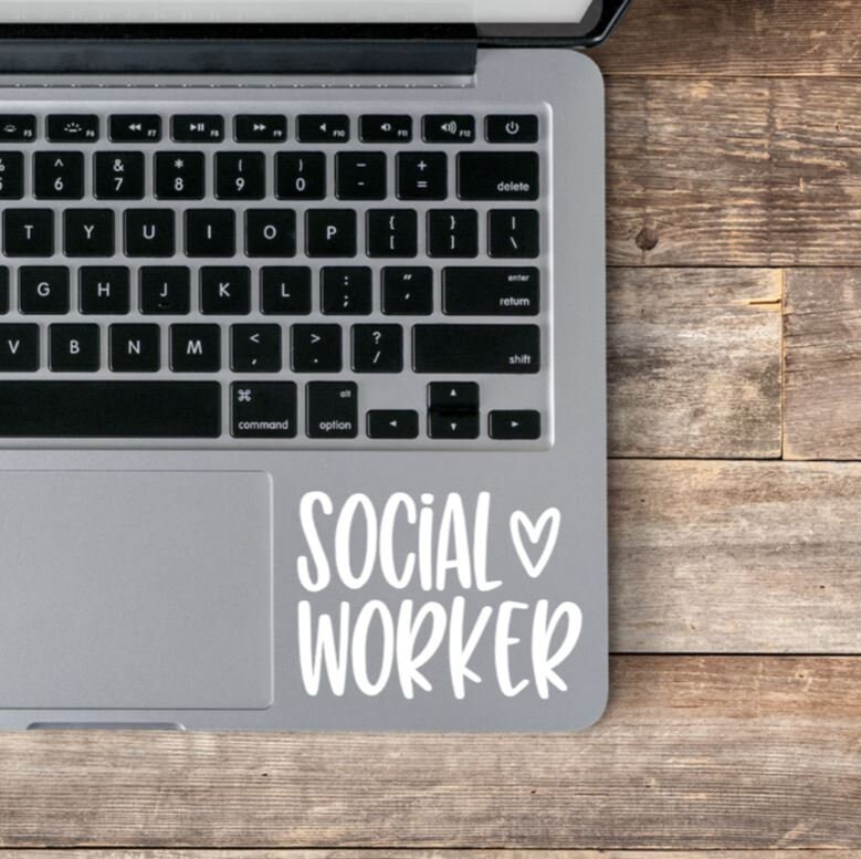 Social Worker Laptop Decal / Social Worker Sticker / Counselor Sticker / Social Worker Life / Social Worker Gift - Thumbnail 2