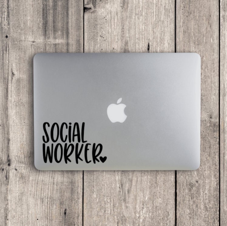 Social Worker Laptop Decal / Social Worker Vinyl Laptop Decal / Future Social Worker / Social Worker Gift / Counselor Decal - Image 1