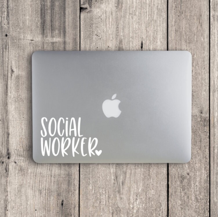 Social Worker Laptop Decal / Social Worker Vinyl Laptop Decal / Future Social Worker / Social Worker Gift / Counselor Decal - Thumbnail 2