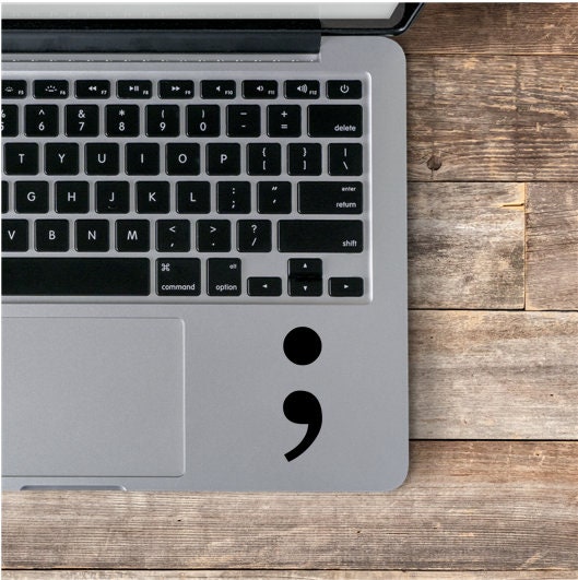 Black Semicolon Laptop Vinyl Decal / Semicolon Sticker / Keep Going Decal - Thumbnail 2