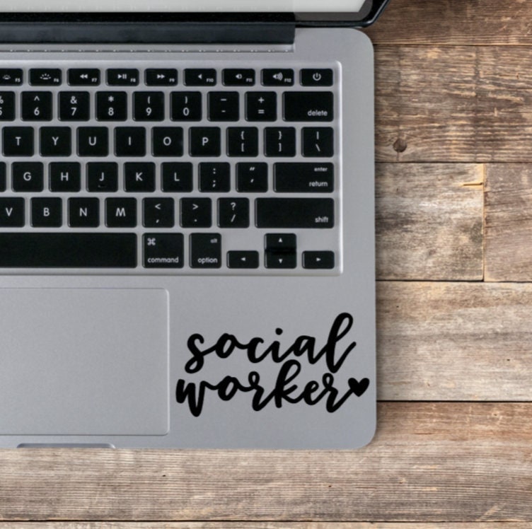 Social Worker Laptop Decal / Social Worker vinyl Laptop Decal / Future Social Worker / Social Worker Gift / Counselor Decal - Image 1