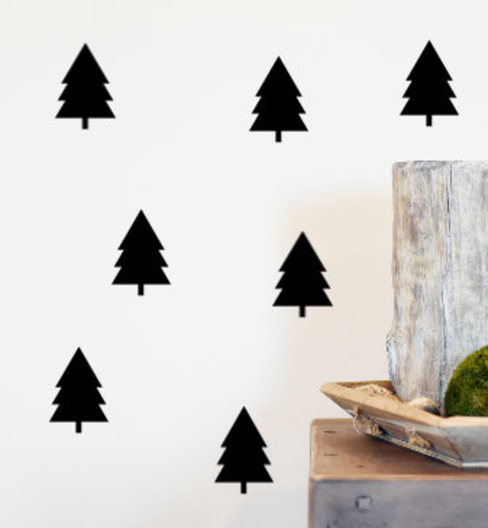 Evergreen Tree Set of 24 Black Wall Vinyl Decals / Tree Etsy