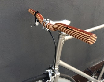 wooden riser bicycle handlebar