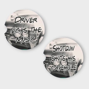 Driver Picks the Music - Supernatural Car Coasters