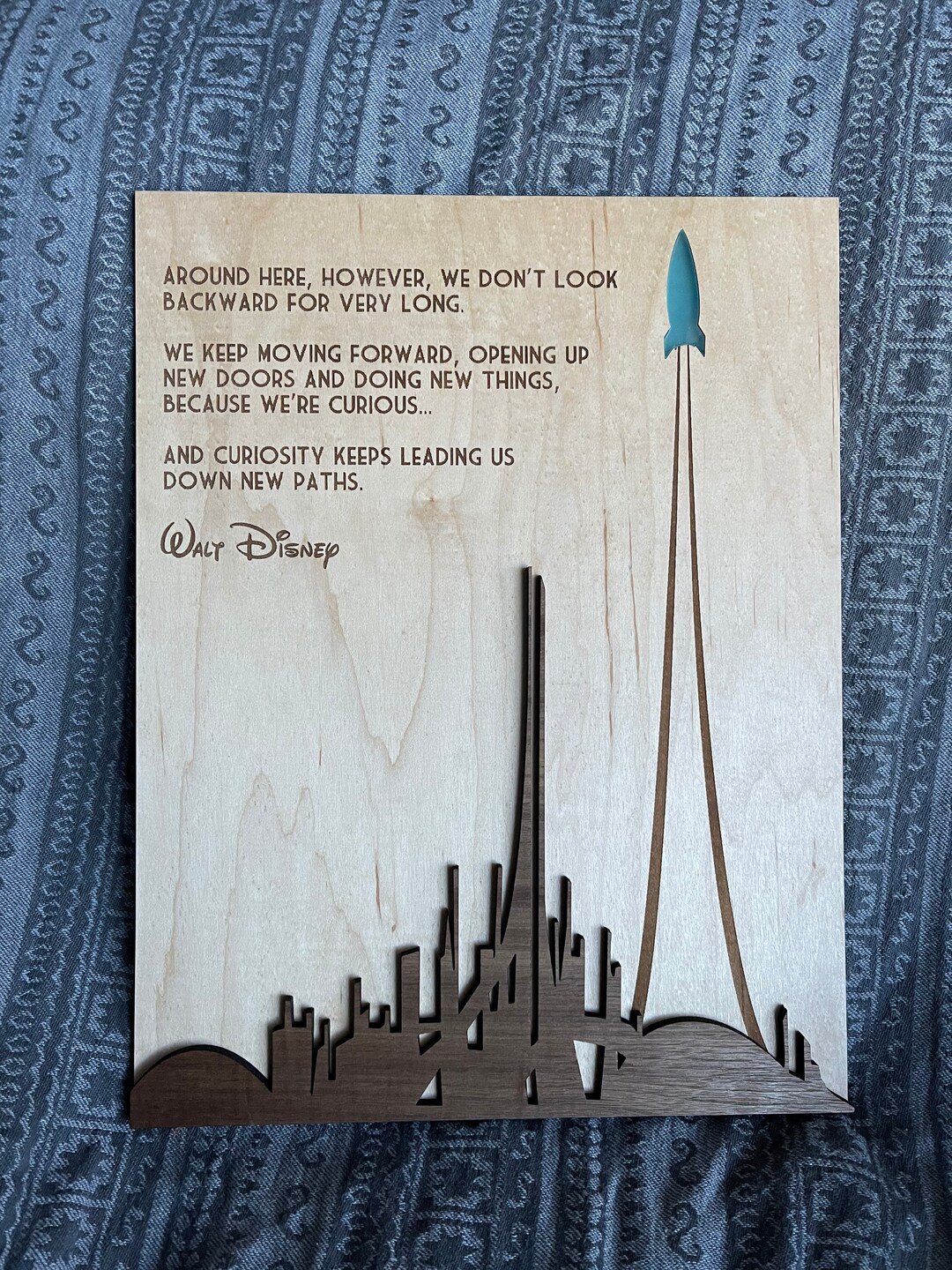 Meet the Robinsons Inspired Keep Moving Forward Quote Laser Cut Wooden