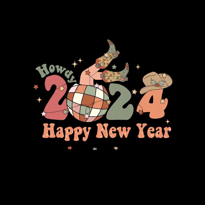 Howdy Happy New Year 2024, Western Southern Howdy New Year PNG. Etsy