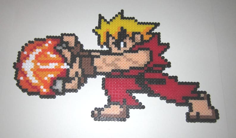 Street Fighter Perler Pixel Art Choose From Ken Ryu Bison Etsy