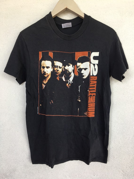 Vintage 80s U2 Rattle and Hum Rock Band Promo Tour Concert T Shirt