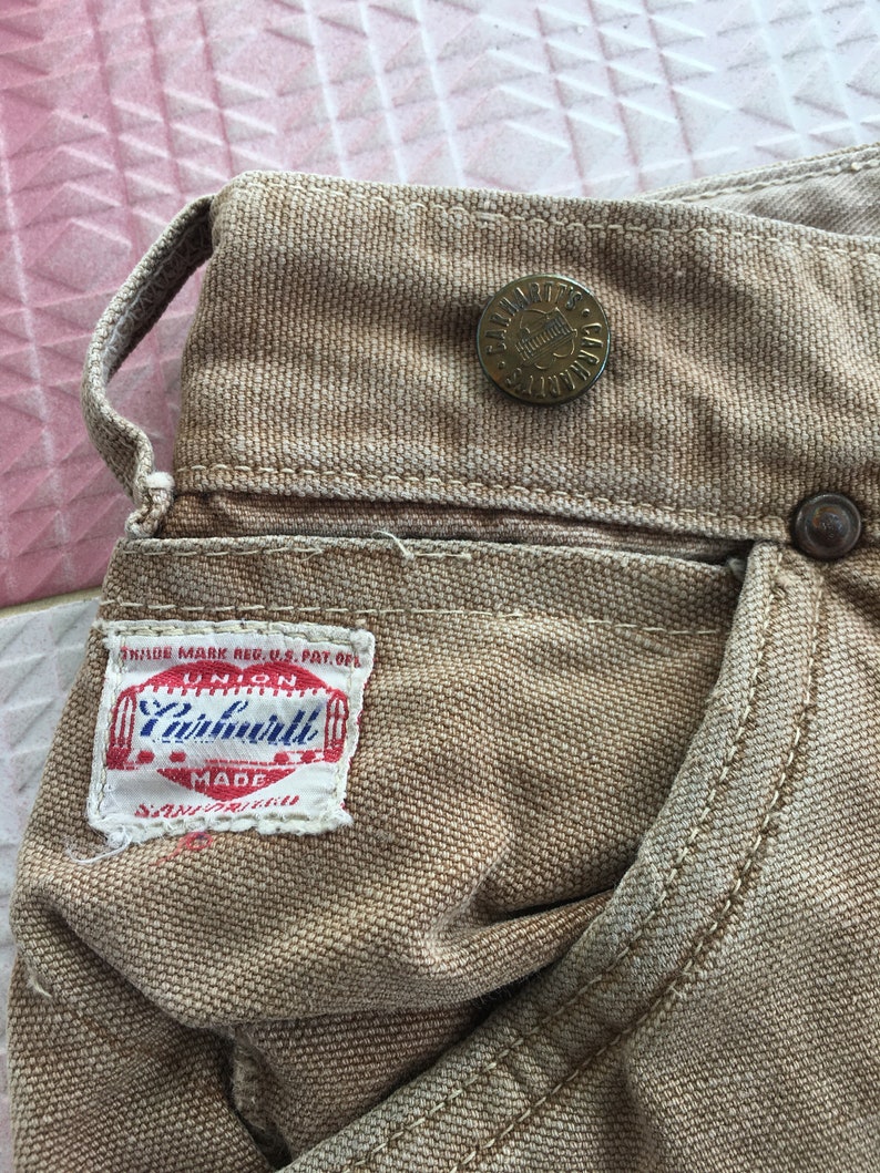 Rare True Vintage 40s Carhartt Union Made Worker Pants W34 Etsy