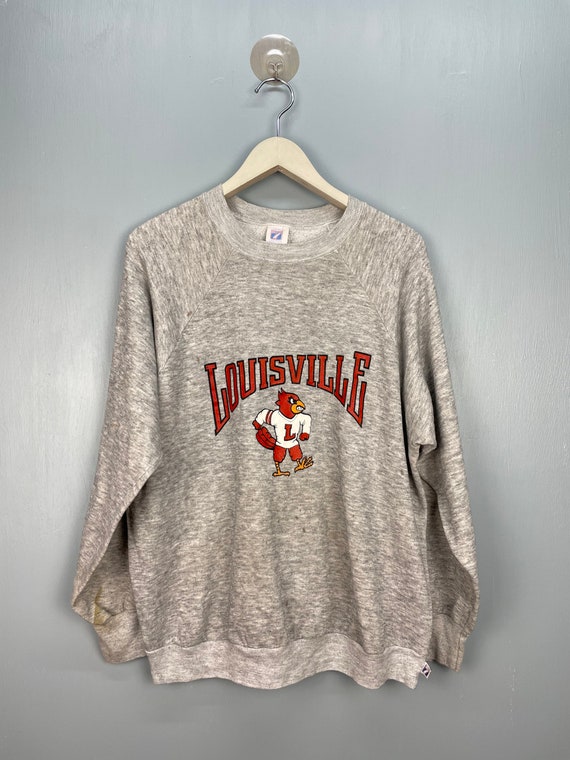 Vintage 80s Louisville Cardinals Crewneck Sweatshirt XL Made 