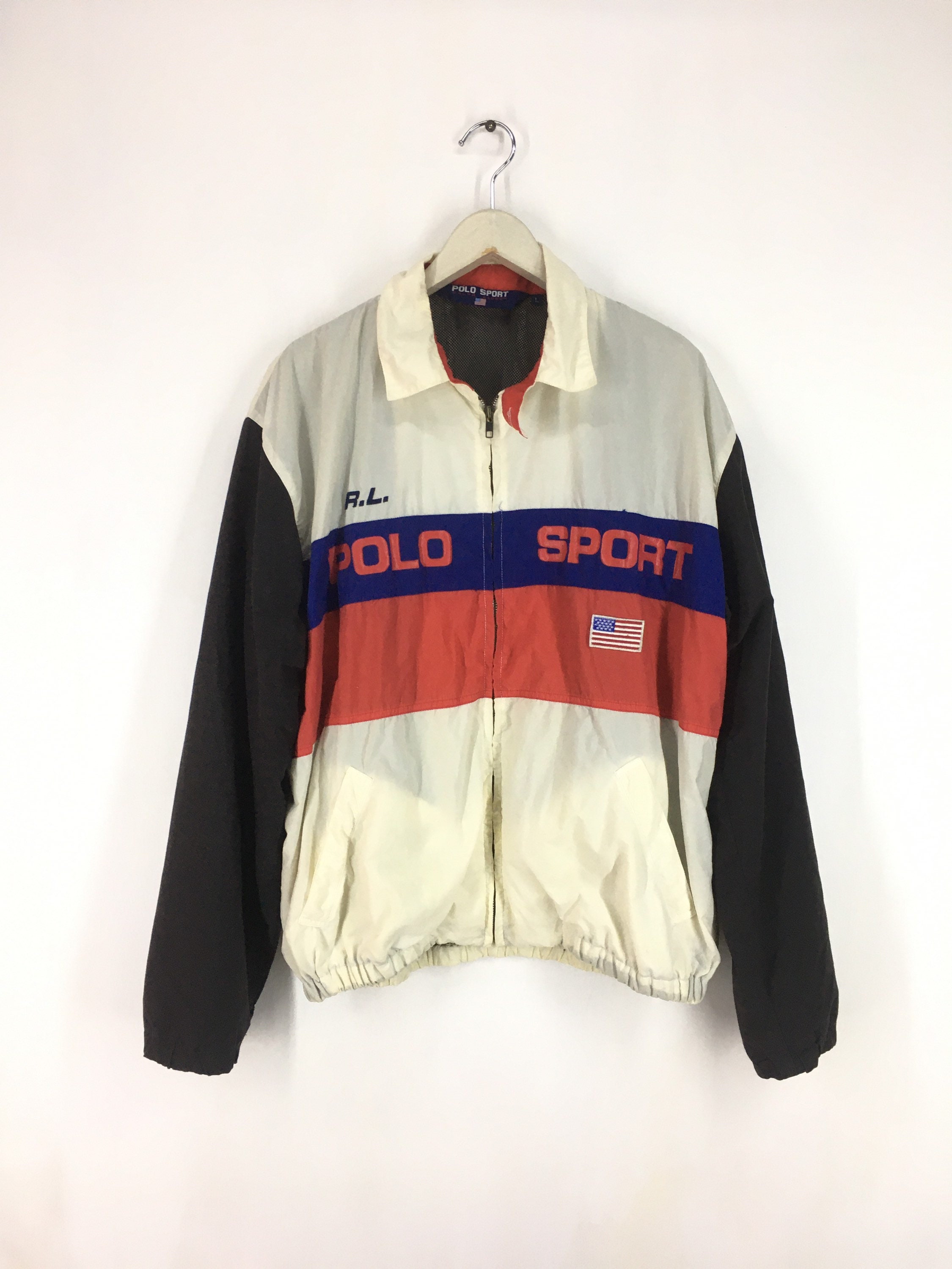 Vintage 90s Polo Sport Ralph Lauren USA Flag Colour Zip up Etsy Singapore