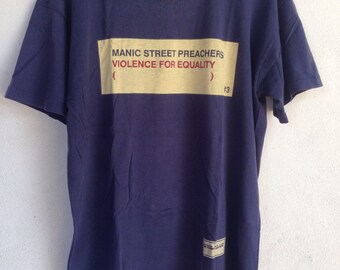 Vintage jaren 90 Manic Street Preachers Design voor het leven indie rock britpop band tour concert promo t shirt M Kleding Herenkleding Overhemden & T-shirts T-shirts T-shirts met print 