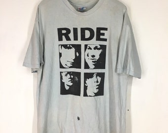 Vintage 90s Ride English rock band britpop promo tour concert t shirt XL