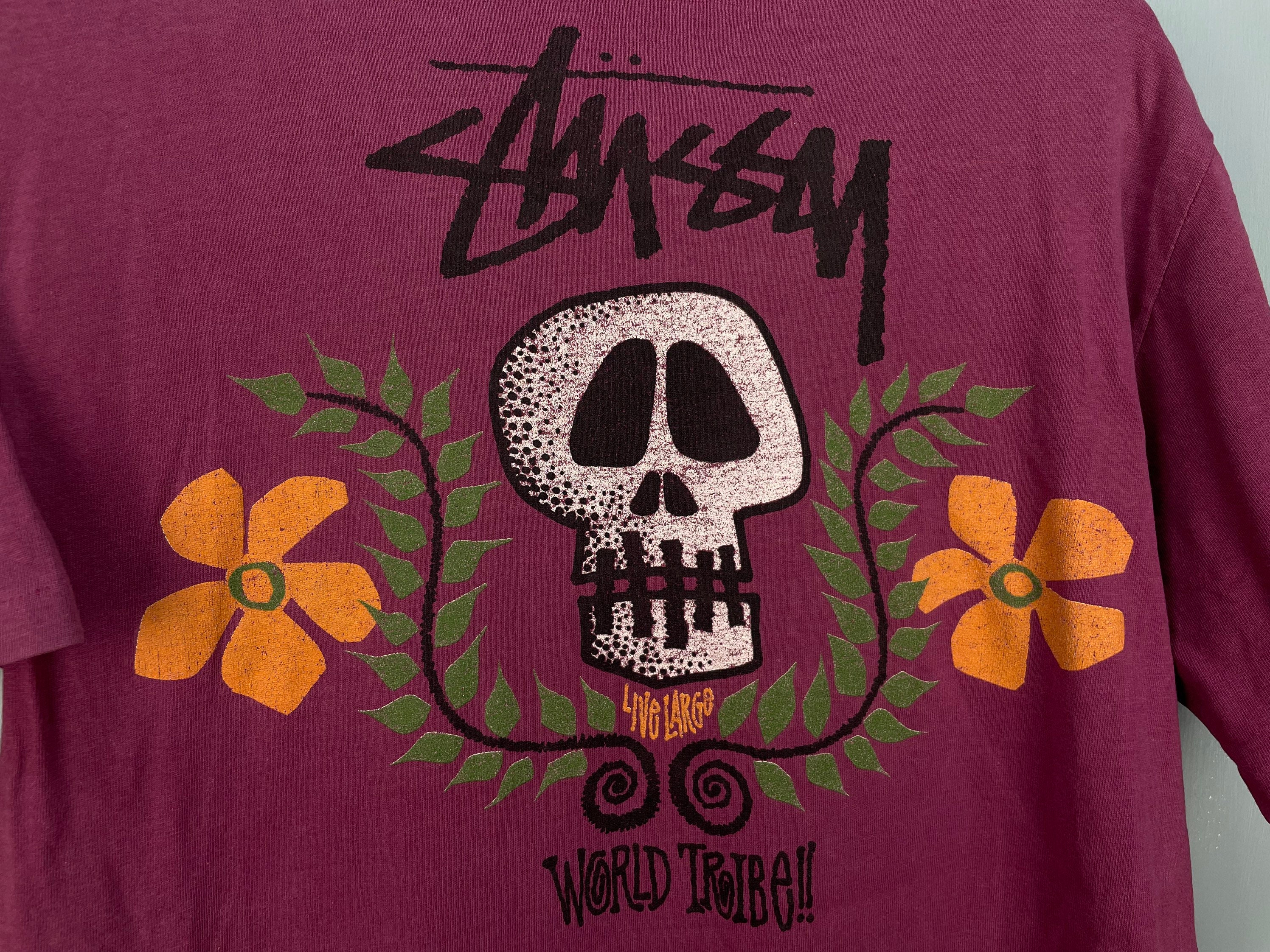 Vintage 80s Stussy World Tribe Black Tag T Shirt M - Etsy Vintage 80s Stussy World Tribe Black Tag T Shirt M - Etsy