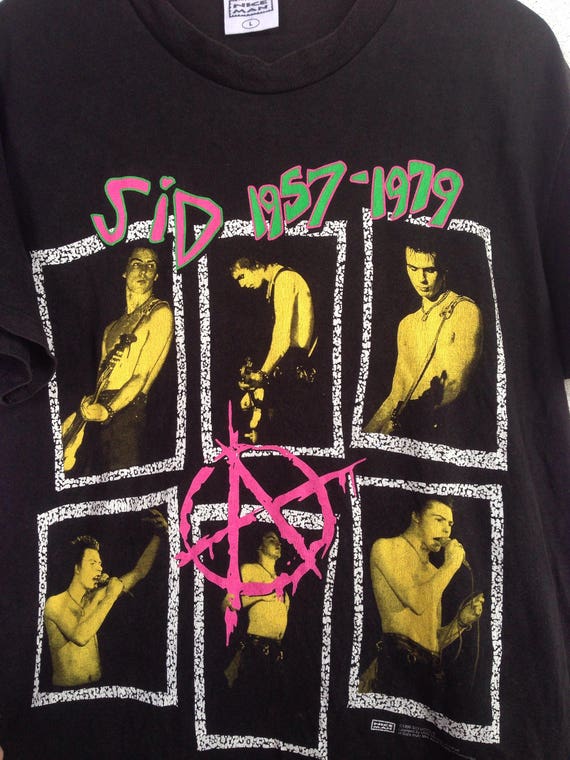 Vintage 90s Sid Vicious Sex Pistols punk band tsh… - image 3