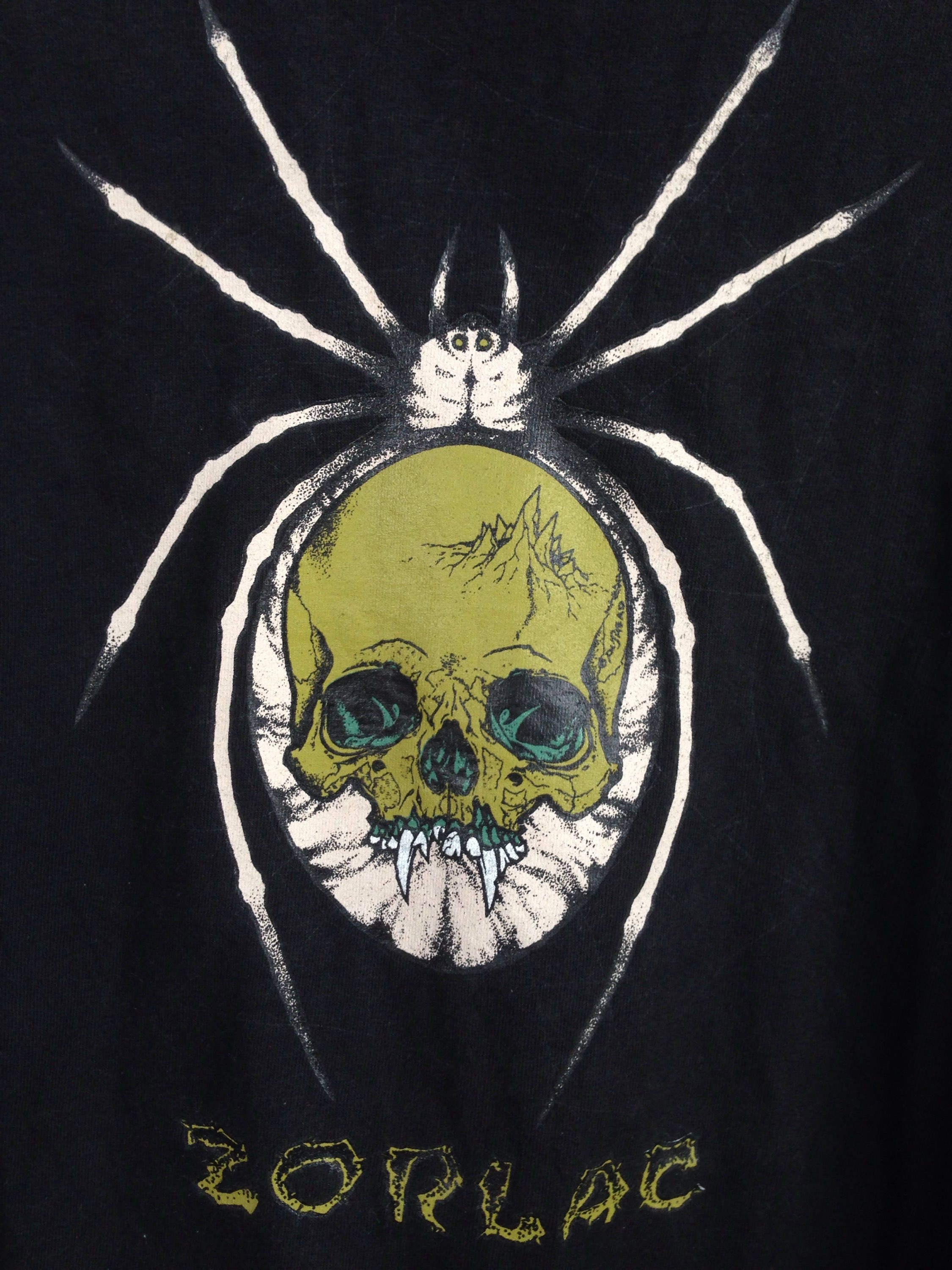 Vintage 90s Zorlac Skateboard Pushead Design Spider Skull L Vintage 90s Zorlac Skateboard Pushead Design Spider Skull L
