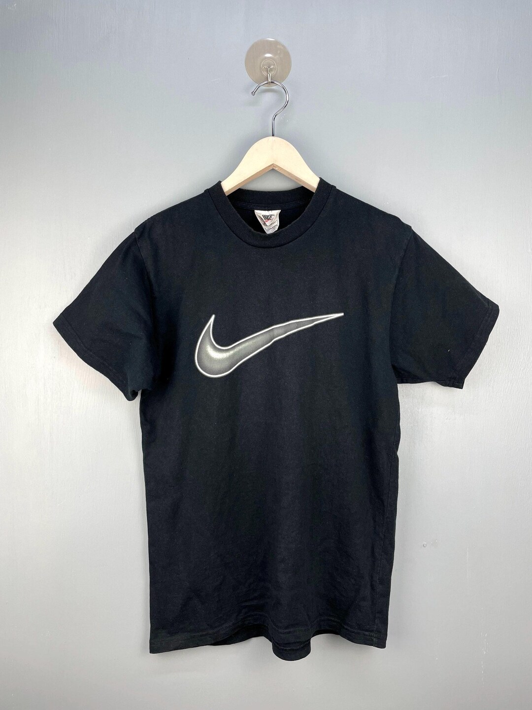 90s USA製 NIKE ナイキ 刺繍ロゴTシャツ スウォッシュロゴ 白 XL