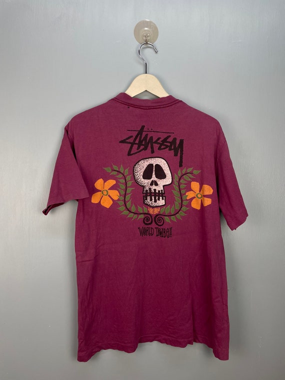 Vintage 80s Stussy World Tribe Black Tag T Shirt M - Etsy Vintage 80s Stussy World Tribe Black Tag T Shirt M - Etsy