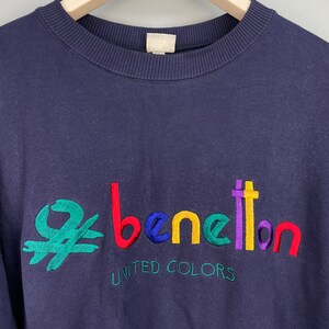 Vintage 90s United Colors of Benetton sweatshirt big logo L image 3