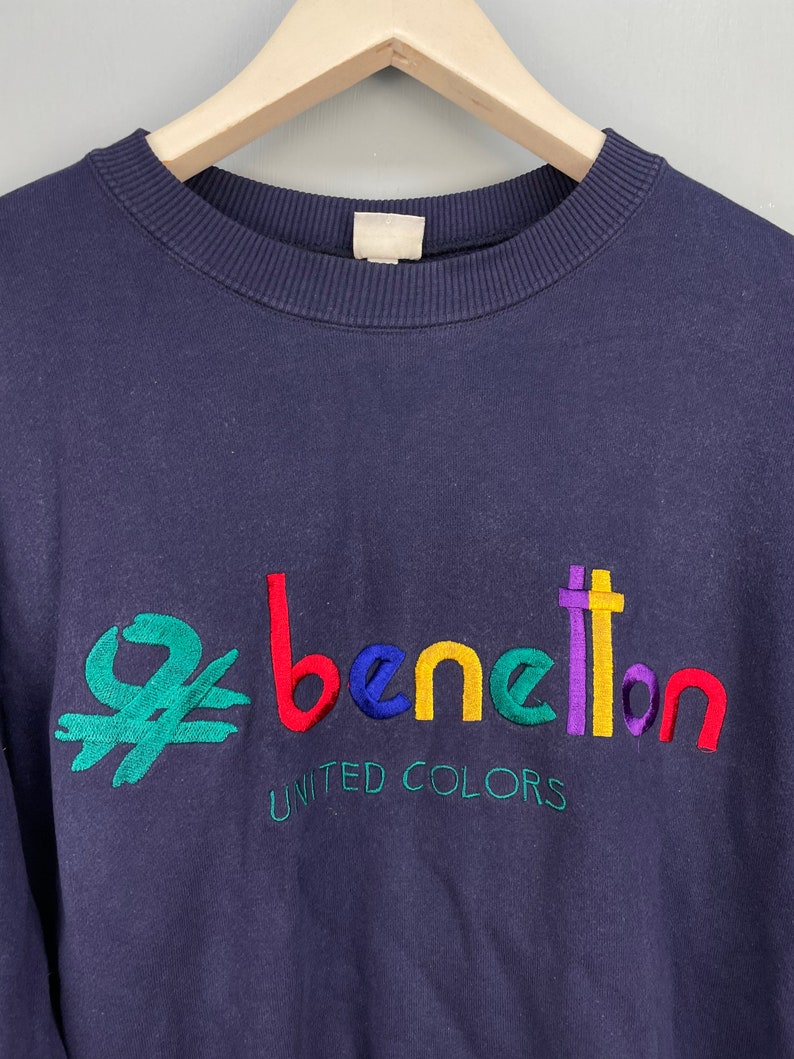Vintage 90s United Colors of Benetton sweatshirt big logo L image 3