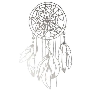 Set of 2 Large Silver Dreamcatcher Temporary Tattoos