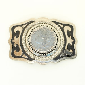 Vintage Morgan Dollar Silver southwestern belt buckle