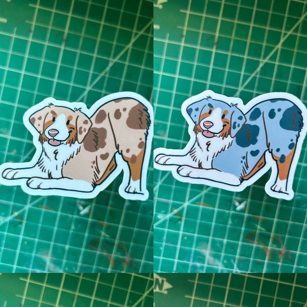 Australian Shepherd Matte Vinyl Sticker | Australian Shepherd Gifts | Puppy Sticker | Puppy Stickers