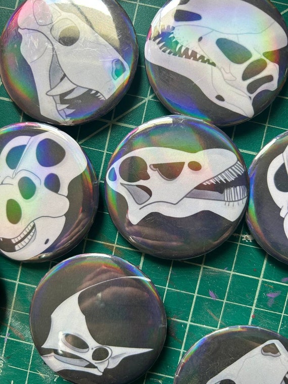 Holographic Skull Buttons