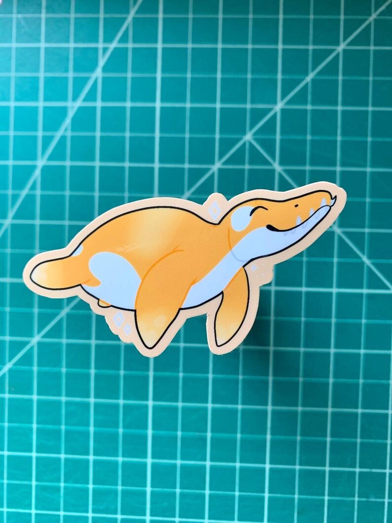 Kronosaurus Sticker | Orange Aesthetic | Ocean Sticker | Sea Animal ...