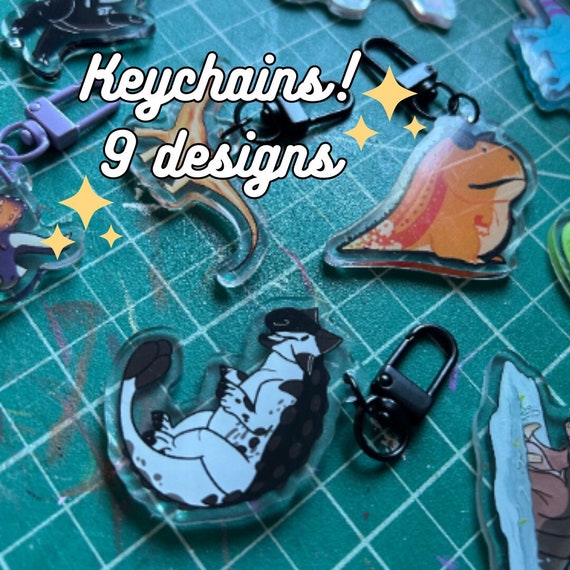 Mini Acrylic Keychains | Sinosauropteryx Keychain | Fox Keychain | Spinosaurus Keychain| Acrylic Keychain Cute| Cute Acrylic Keychain