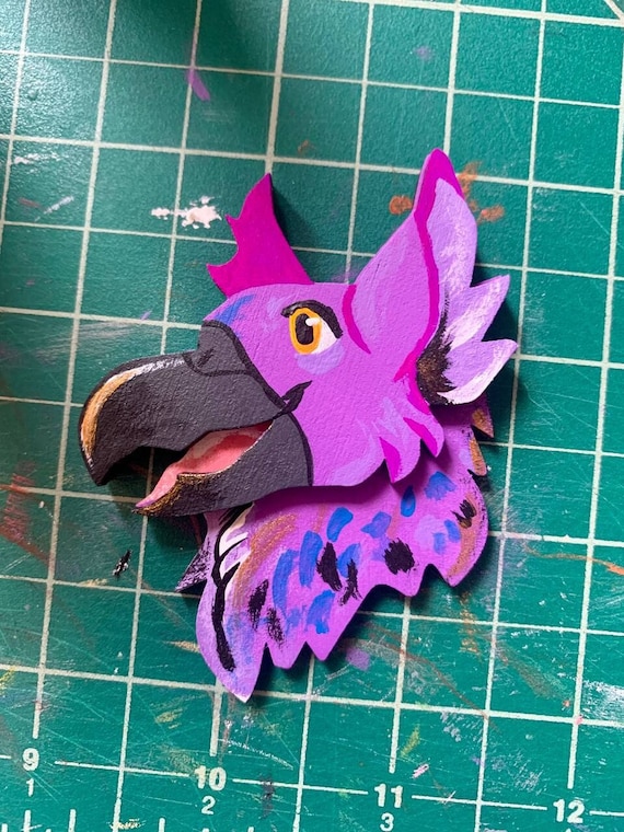 ISLE EXCLUSIVE Purple Gryphon Wooden Pin