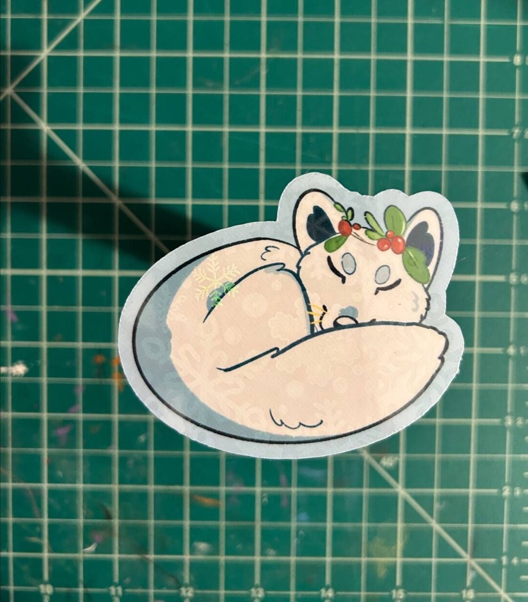 Sleeping Arctic Fox Holographic Sticker - Etsy