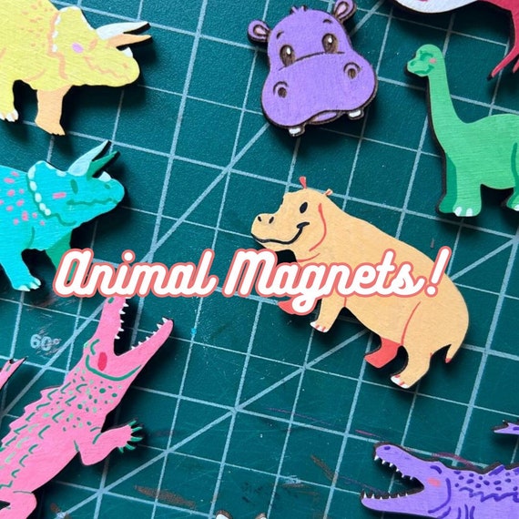 Handmade Wooden Animal Magnets