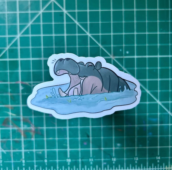 Hippopotamus Matte Vinyl Sticker