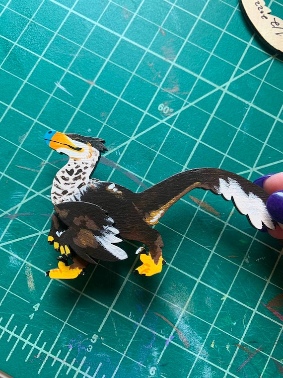 Crested Caracara Inspired Raptor Brooch