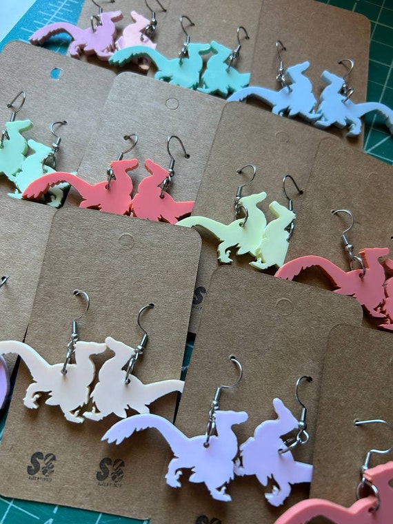 Acrylic Velociraptor Earrings